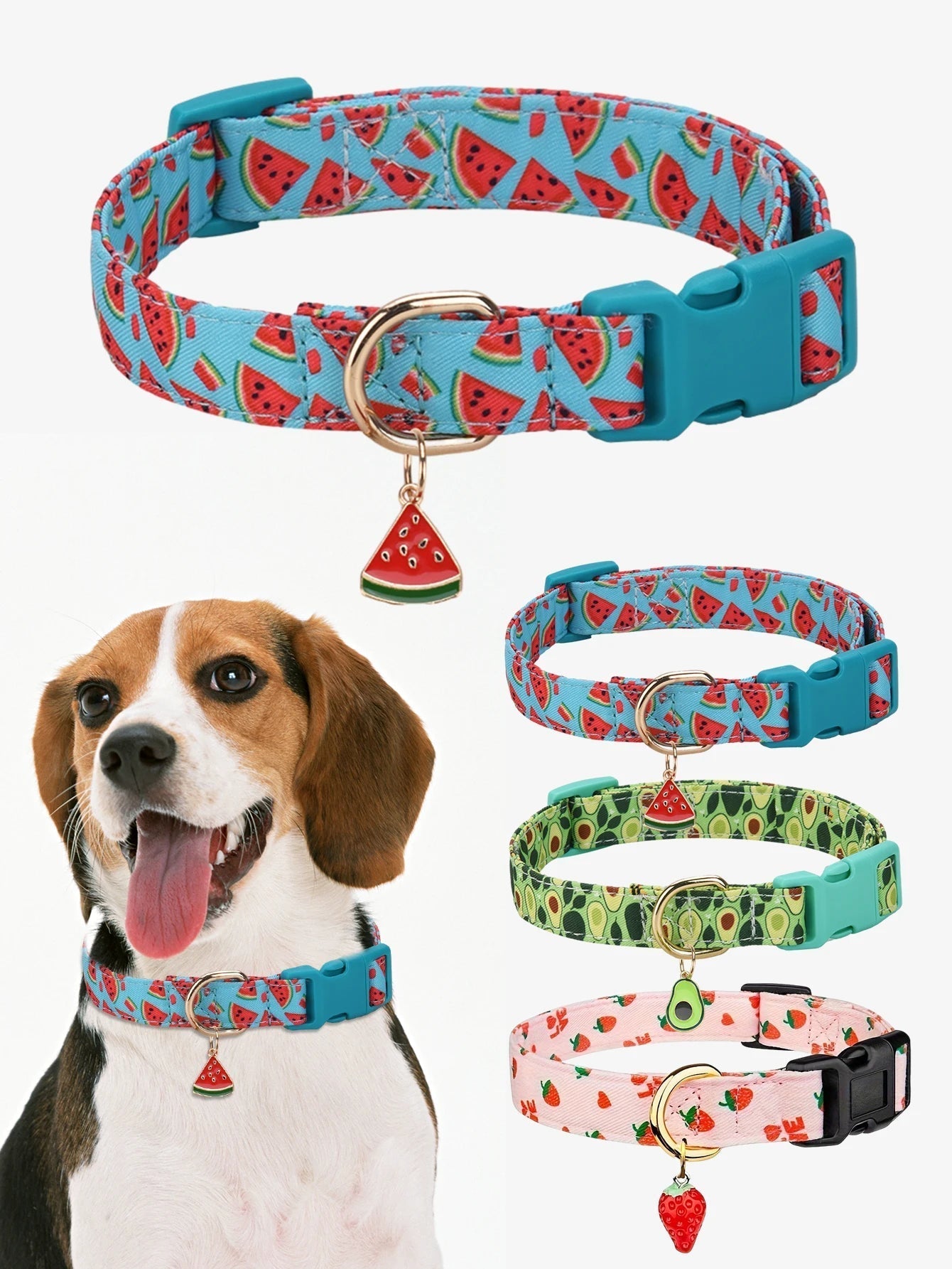 Glad Fruktmotiv Halsband för Hundar – Hållbar, Bekväm och Stilig!