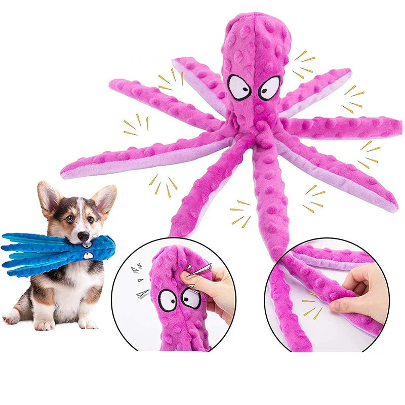 Octopus Hundleksak – Hållbar, Rolig och Interaktiv Lekglädje för Din Hund!